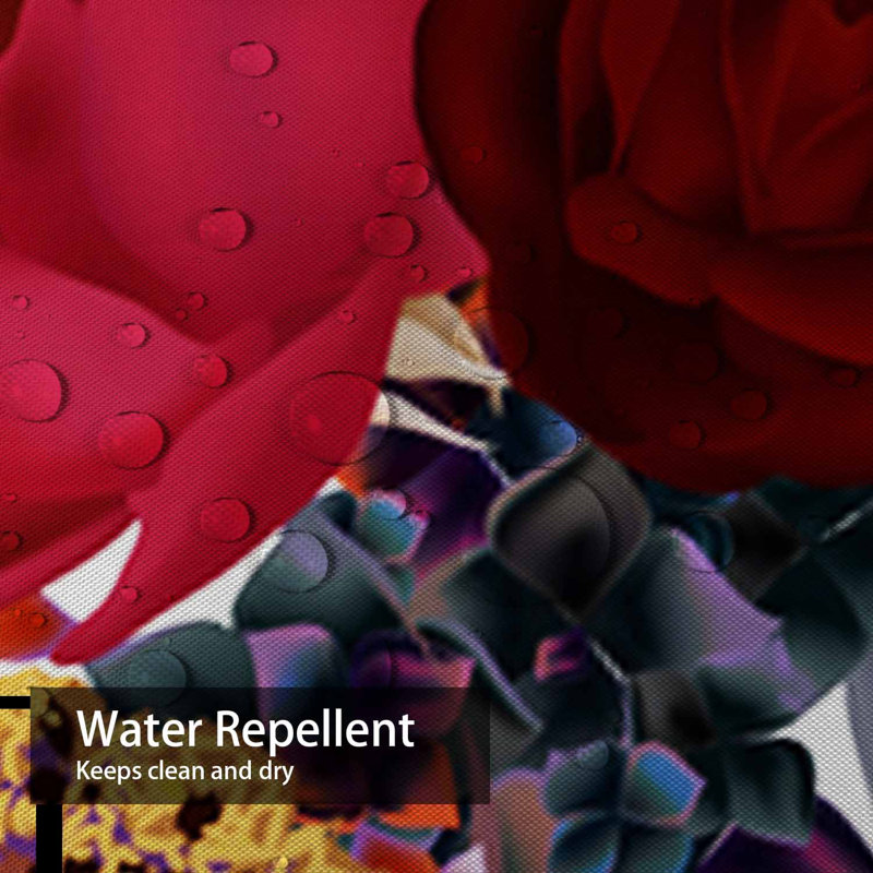Rideau de douche imperméable à motif floral avec 12 crochets, L 72 po x l 72 po