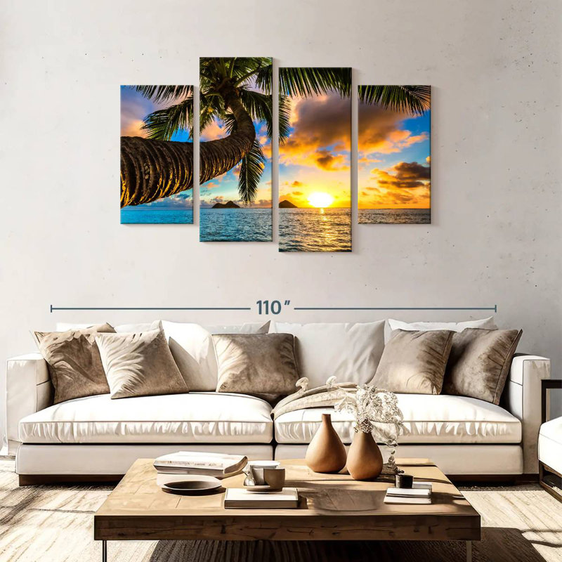 Gillard Lanikai Gillard au coucher du soleil, H 48 po x l 75 po