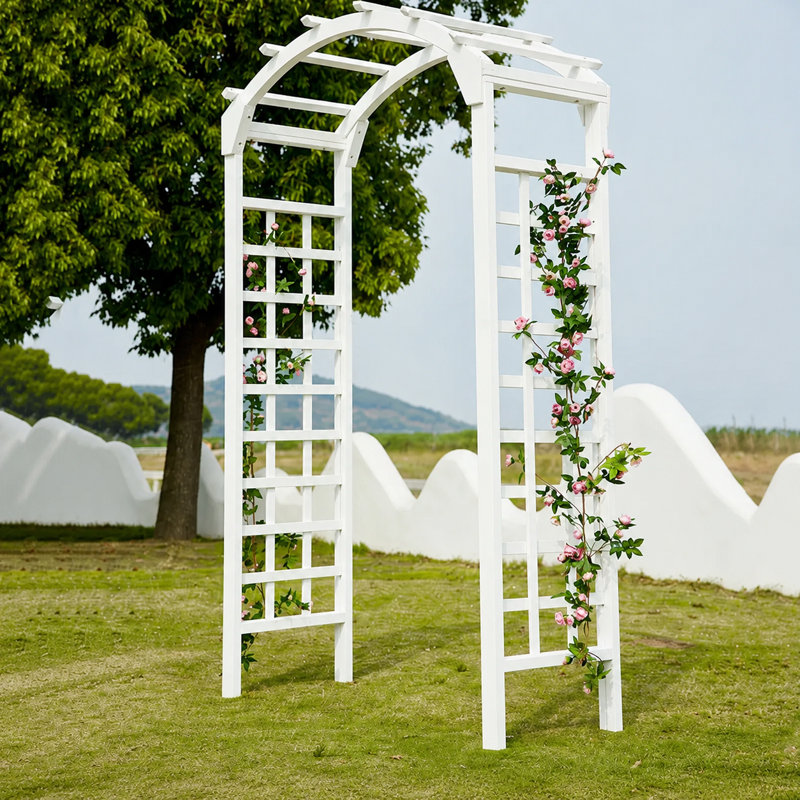 125.4cm W x 59.6cm D Solid Wood Arbour, White