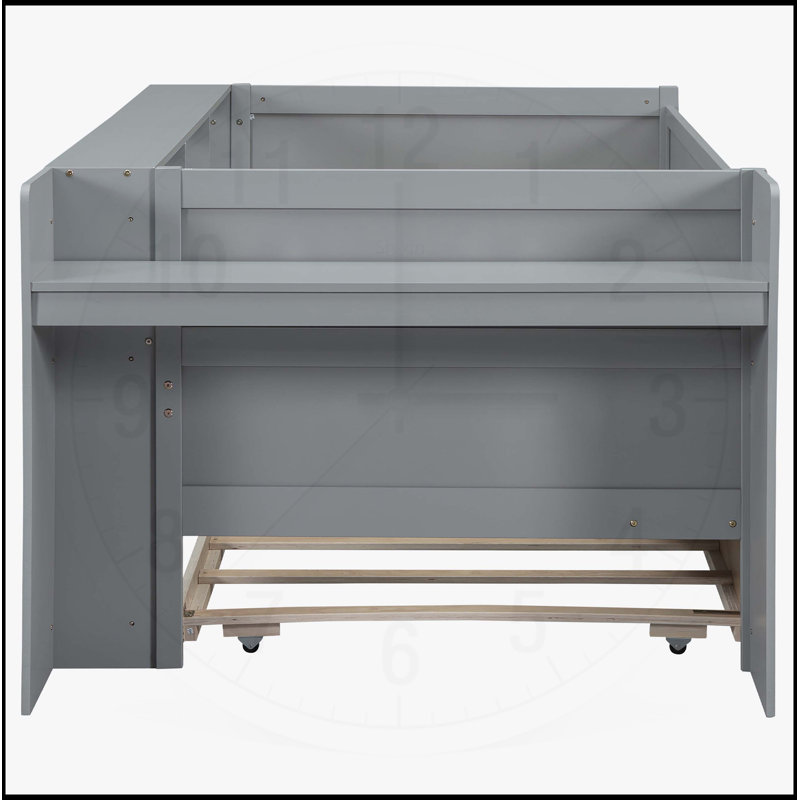 Lit de jour simple multifonctionnel avec tiroirs, lit gigogne, rangement pour tête de lit, chargement USB, Gris