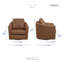 Fauteuil pivotant Vance 33 po moderne et contemporain en cuir pleine fleur assorti, avec base pivotante à 360 degrés, siège à ressorts ensachés et coussins amovibles à fermeture éclair.-883822327