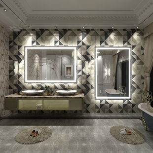 Aevar Super Bright Front & Back LED Lighted Anti-Fog Tempered Glass Bathroom/Vanity Mirror with ETL & 3-Year Warranty