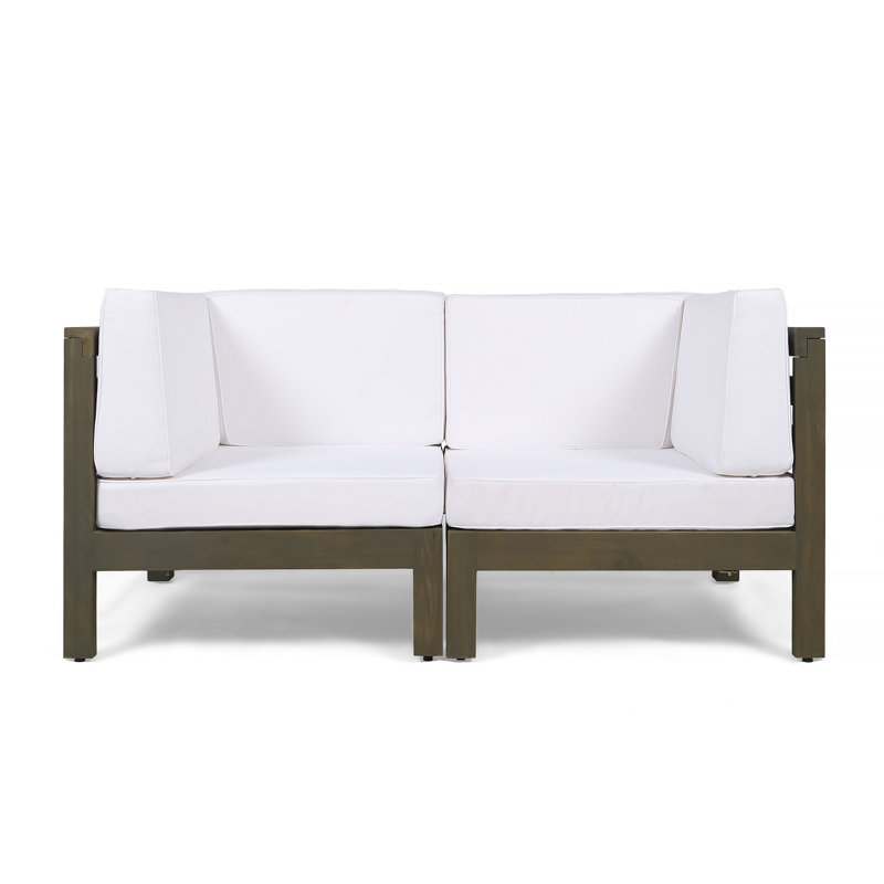 Slaytonvilley 30.25'' Wide Patio Sofa with Cushions, Gray/Dark Gray