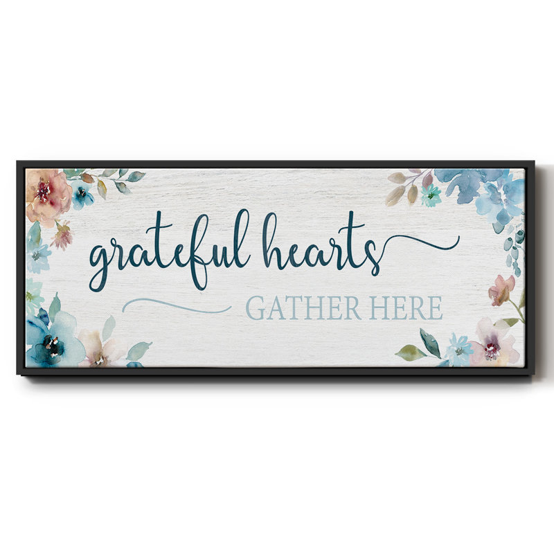 Grateful Hearts- Framed Canvas, 24" H x 60" W