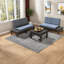 Cushioned Modern HDPE Sectionals, 3 Piece Patio Sofa Set with Coffee Table