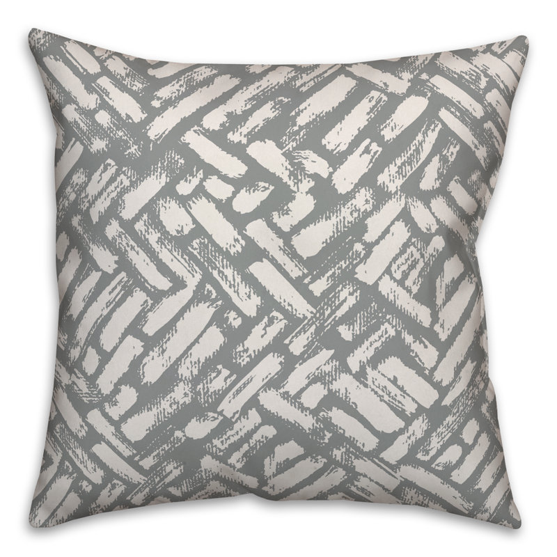  Housse et insert de coussin abstrait Abstract Strokes, 16 po x 1 po, Gris