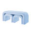 U-Shaped Modular Teddy Ottoman Bench Set - Light Blue Polyester Upholstery with Wood Frame