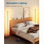 Lampe de coin à DEL à DEL, lampe sur pied à intensité variable pour le salon, la chambre à coucher, le bureau, design minimaliste, lumière blanche chaude