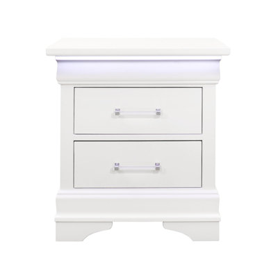 Table de chevet blanche avec DEL