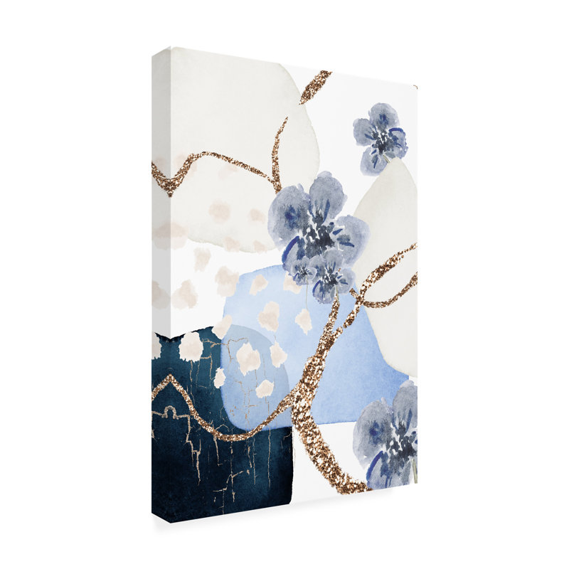 Floral bleu 3 sur toile