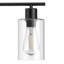 Luminaire suspendu pour îlot de cuisine industriel à 3 lumières avec abat-jour en verre transparent de 4 po Alorie-564805544