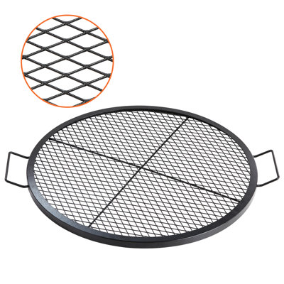 Brasero de 76 cm (30 po), rond, en acier robuste, portable pour les rassemblements en plein air, répartition uniforme de la chaleur, acier avec treillis métallique, matériau adapté à une utilisation extérieure