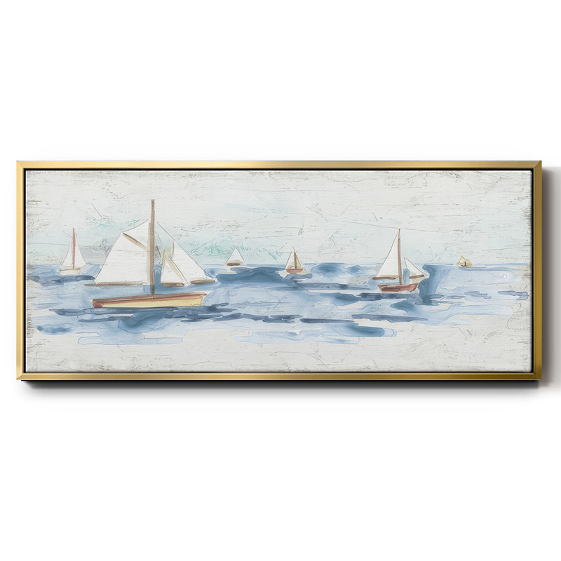 Bateaux sur l'eau I - toile encadrée, H 24 po x l 60 po
