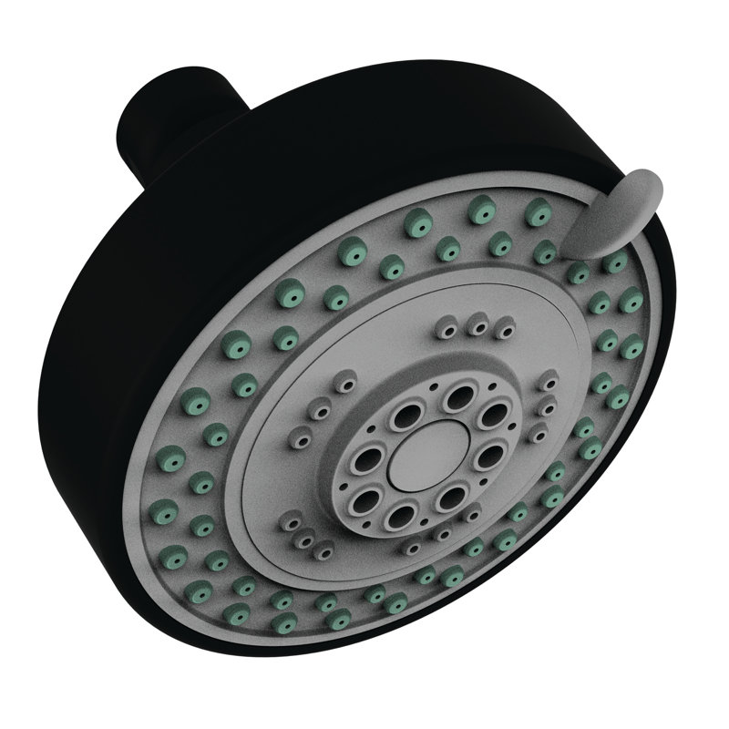 Multi Function Fixed Shower Head, Flat Black
