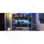 Lit mezzanine simple en bois avec bureau, support de rangement latéral, tablettes multiples et lumière RVB-1879374095-1879374093
