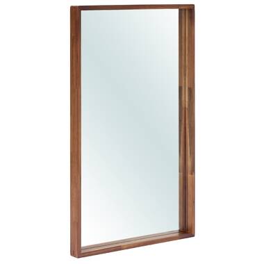 Square Black Walnut Wall Mirror Set (Set of 3) Brayden Studio Finish: Dark Mahogany