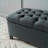 Ottoman with Storage, 51” Contemporary Tufted Bench | Black | Wooden-75315618