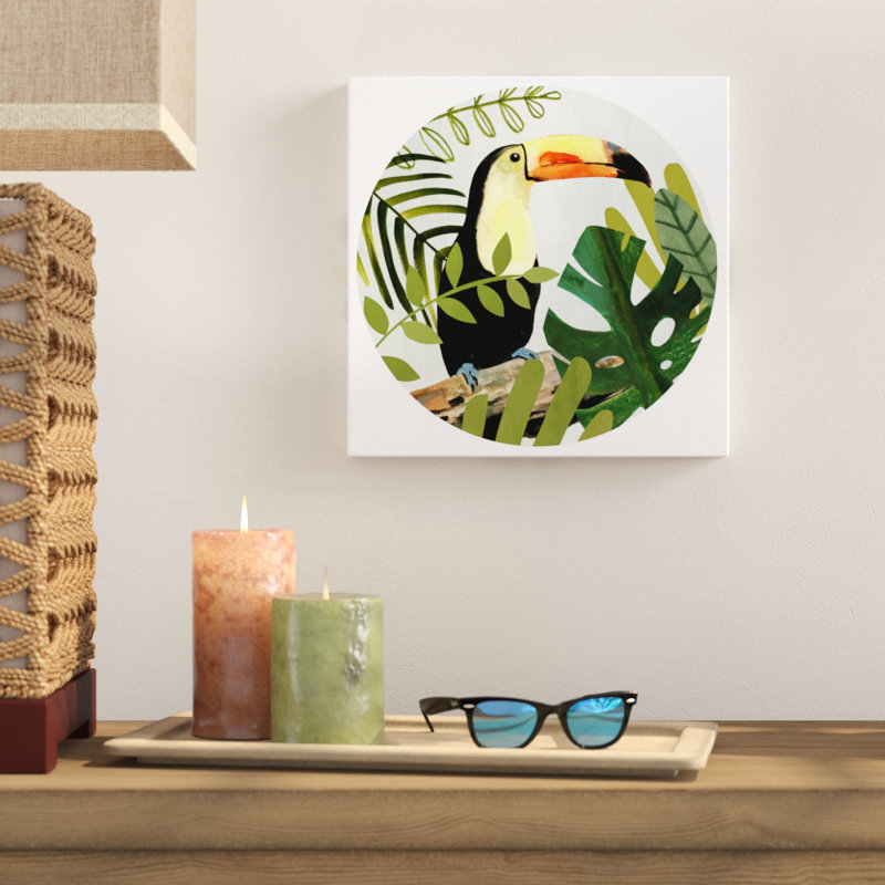 Flamingo Forest Collection C by Victoria Borges - Wrapped Canvas Painting, 30cm H x 30cm W  