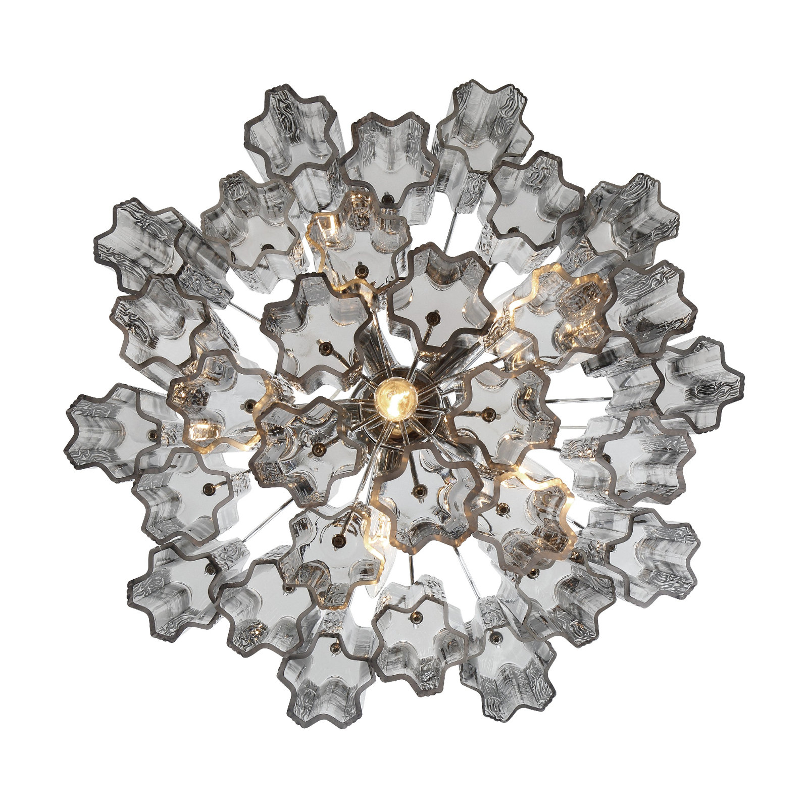 Wrightia Dimmable Tiered Chandelier, Polished Chrome, Black, 14" H x 19.75" W x 19.75" D