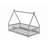 Tent-Shaped Floor Bed,Teepee Bed With Guardrails,Slats-1889085510