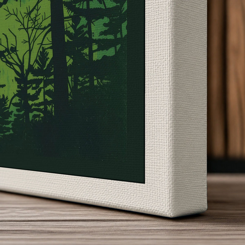 Forest Light Scandinavian - Wrapped Canvas, 36x24 - 91.4 x 61.0 cm, Cream Border
