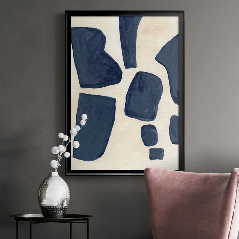 «Blue P pièces I», reproduction sur toile encadrée, Noir, H 24,5 po x l 18,5 po x P 1 po