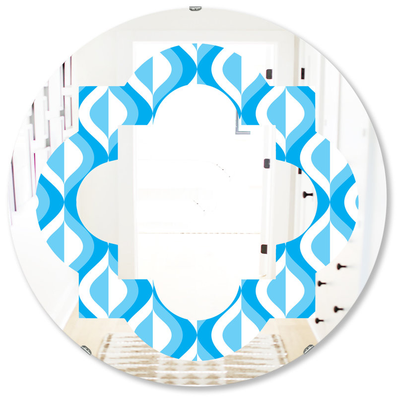 Miroir mural moderne sans cadre quadrilobe pattern abstract design vi, 31,5 po x 31,5 po