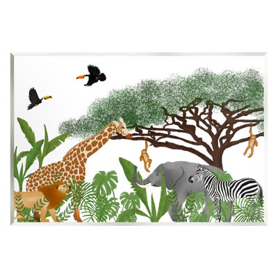 Au-621-Giclee " Jungle Wildlife Animals Scene "