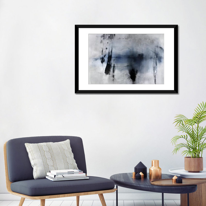 «Echelon II», impression sur toile, H 24 po x l 32 po x P 1 po, Papier beaux-arts encadré noir, Blanc