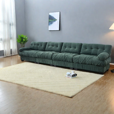 Canapés profonds, canapé moderne à 4 places avec cadre en bois pour la maison