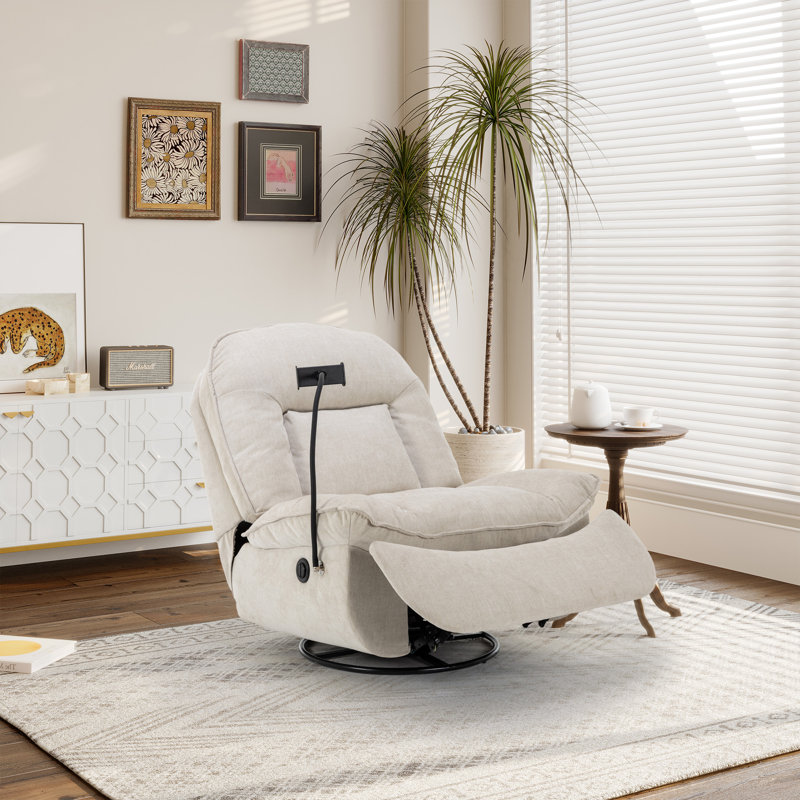 Fauteuil inclinable Betzabe, Chenille beige
