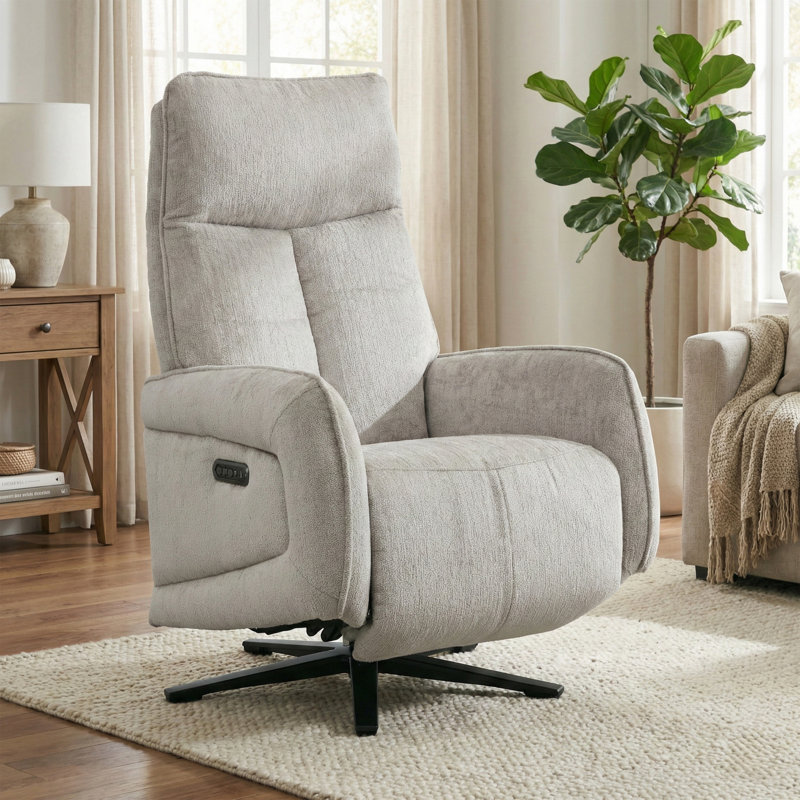 Cassidi Swivel Zero Gravity Recliner, Beige