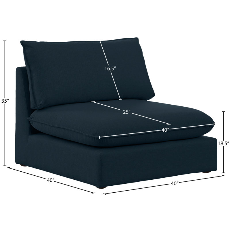 Tupman Upholstered Accent Chair, Navy Linen Textured Fabric