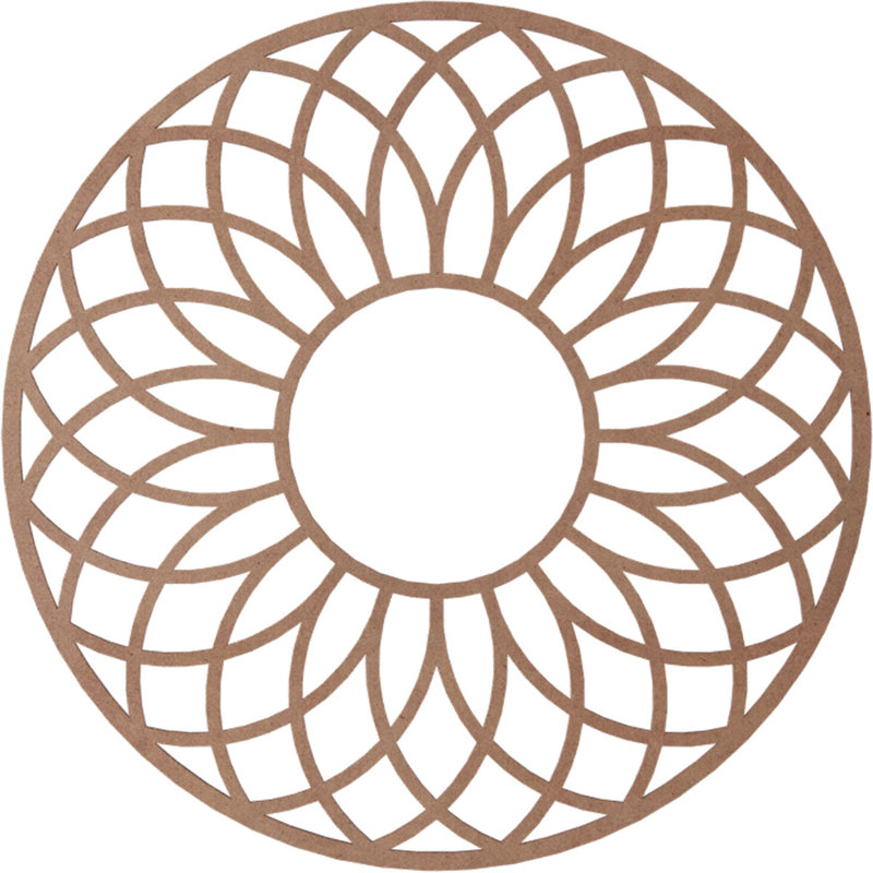 30"OD x 10 1/4"ID x 1/4"T Cannes Wood Fretwork Pierced Ceiling Medallion, Walnut, Wood (Paint Grade), 26" H x 26" W x 0.38" D