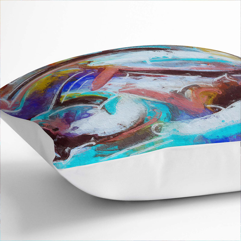 Abstract Square Throw Cushion, 55 x 55 cm, White