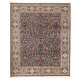 Hand Knotted Wool Oriental Area Rug in Navy And Green