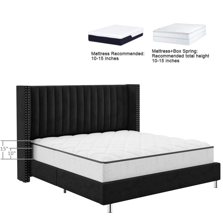 Addesyn Upholstered Wingback Bed