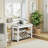 Shoe Bench with Cushion and Adjustable Shelves-243752832