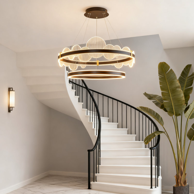 2 - Light Dimmable Led Tiered Chandelier