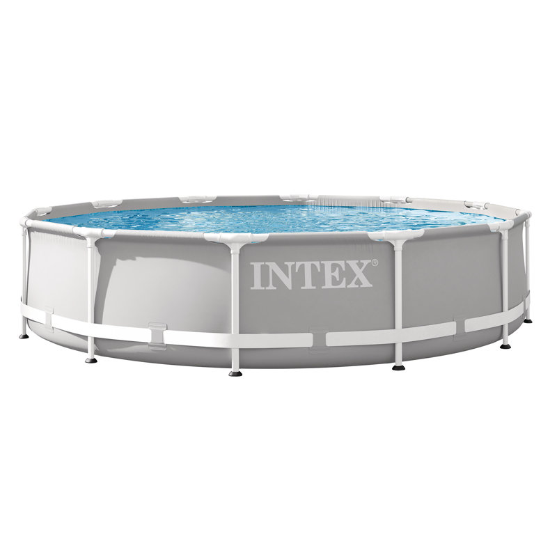 Steel Frame Set Pool, 12' W x 30" H, Gray