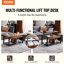 17 Stories Lift-Top Coffee Table: 106 cm Rectangular Table for Living Room, Brown