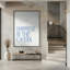 «Happest by the Ocean - Summer Hand lettresing Text A Quote», art mural texturé encadré-176204307-176204398