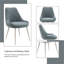 Ensemble de 2 chaises d'appoint rembourrées bleues avec base en métal à double piédestal Boucle