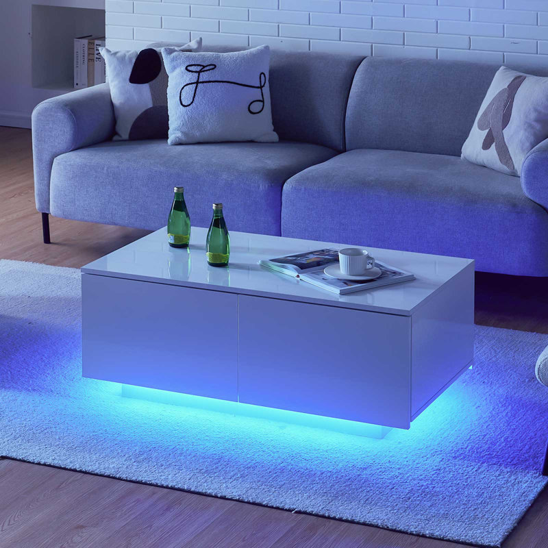 Coffee Table with Storage, White