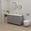 Meuble-lavabo gris 60 po, structure en bois massif, 2 lavabos, autoportant, look moderne, glissières de tiroir à fermeture en douceur, lavabo blanc autoportant avec lignes épurées, style, tiroirs, lavabo intégré, lisse