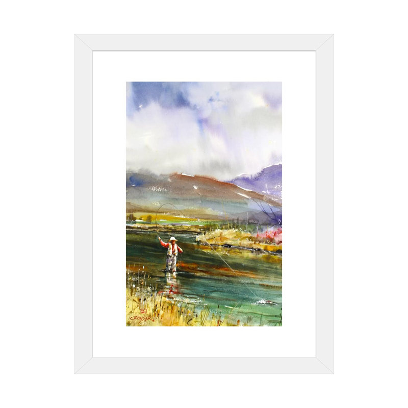 «Pêche II», reproduction d'art encadrée, H 16 po x l 24 po x P 1 po, Papier blanc