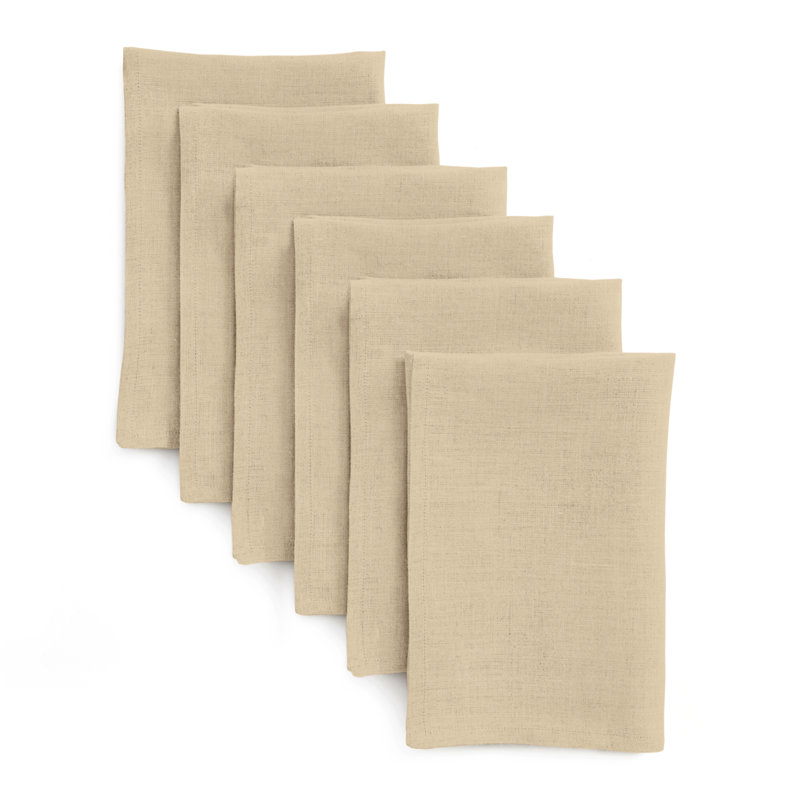 100% Pure Linen Dinner Napkins - Fete, Beige
