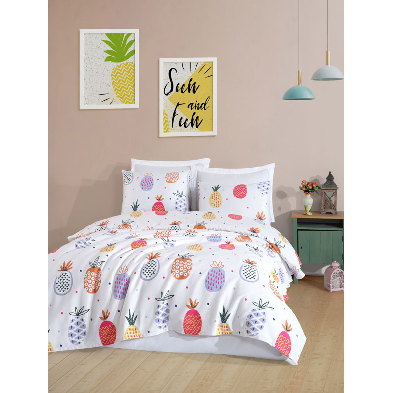 Luxurious Double Pique Set, 100% Cotton, Includes 1 Flat Sheet (86 x 94), 2 Pillowcases (20 x 28) | 200 GSM, 142 Thread Count, Soft & Breathable | Machine Washable at 30°C, Perfect for Cozy Bedrooms