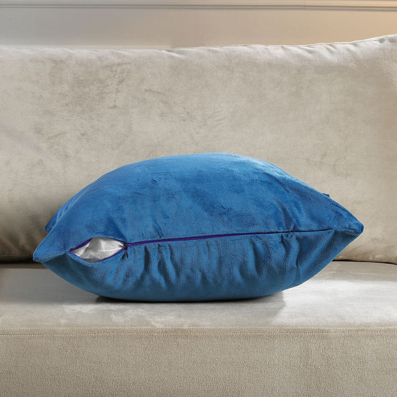Housse de coussin en velours mat 1pc, Carré 24 po, Honolulu Blue