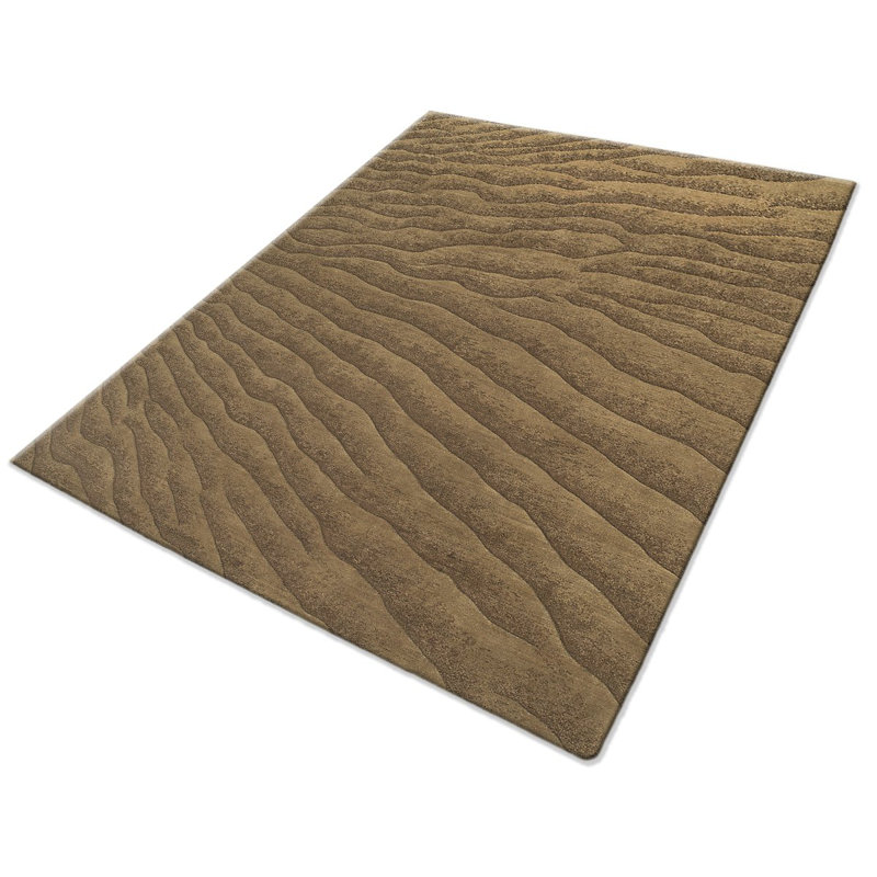 Dunes Wool Abstract Area Rug in Beige/Brown, Rectangle 12' x 16'